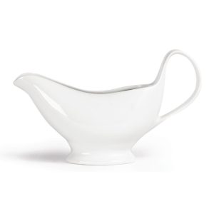 White china gravy boat