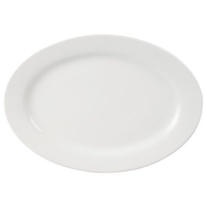 White china 20 inch oval serving plate