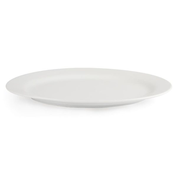 White china 20 inch oval serving plate