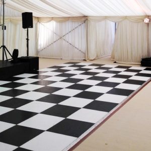 Black and White dance floor hire