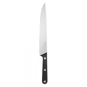 Carving knife with black plastic handle