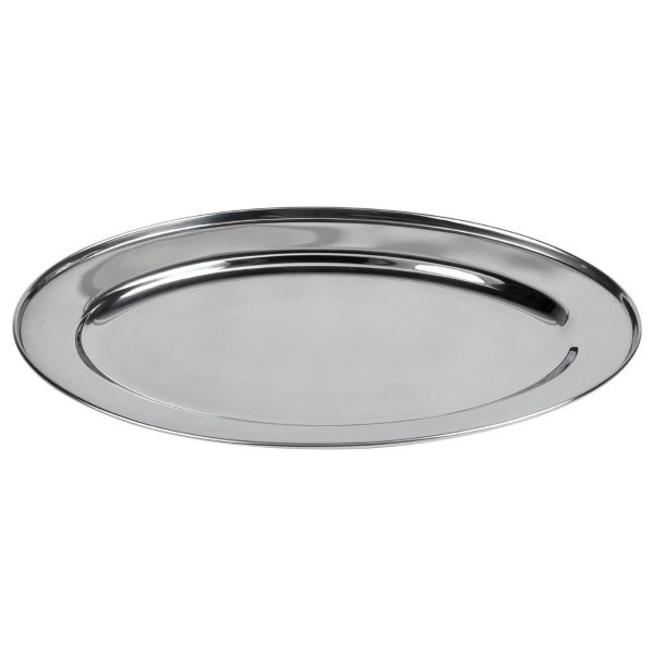 Stainless steel oval serving platter
