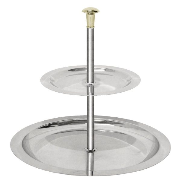 Two tier metal cake stand
