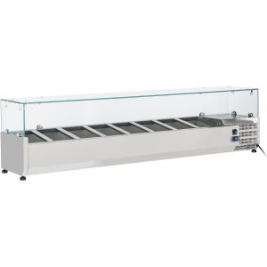 Refrigerated Servery Prep Top 1600mm 7xGN1/3 Glass cover